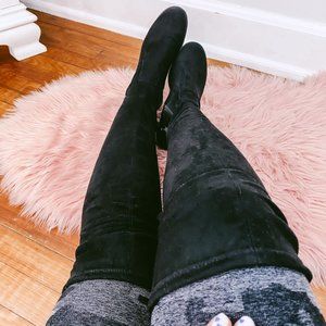 UNISA over the knee black suede boots size 9